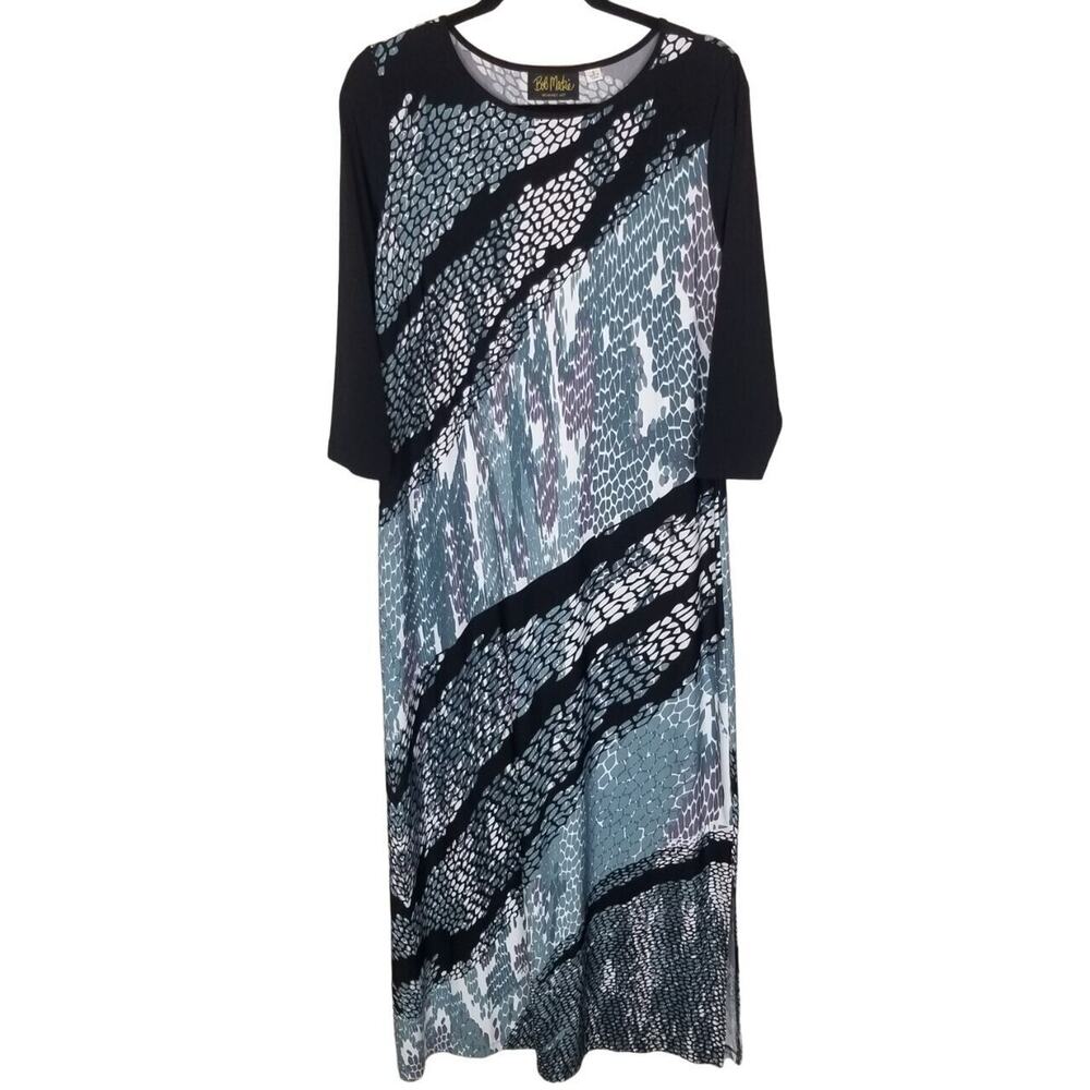Bob Mackie Womens Animal Print Maxi Dress Size S Artsy Mob Wife Wearable Art